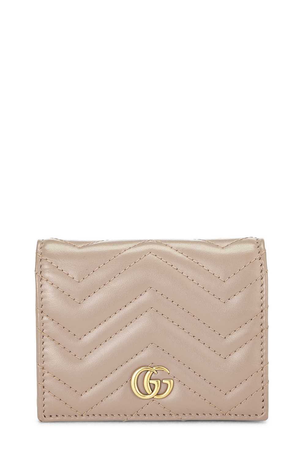 Pink Leather GG Marmont Compact Wallet - image 1