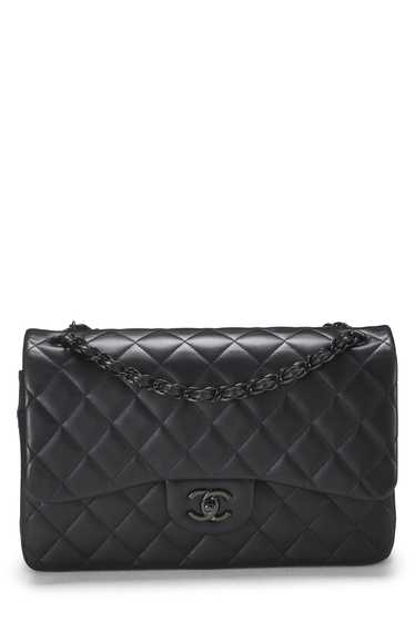Black Quilted Lambskin New Classic Double Flap Jum