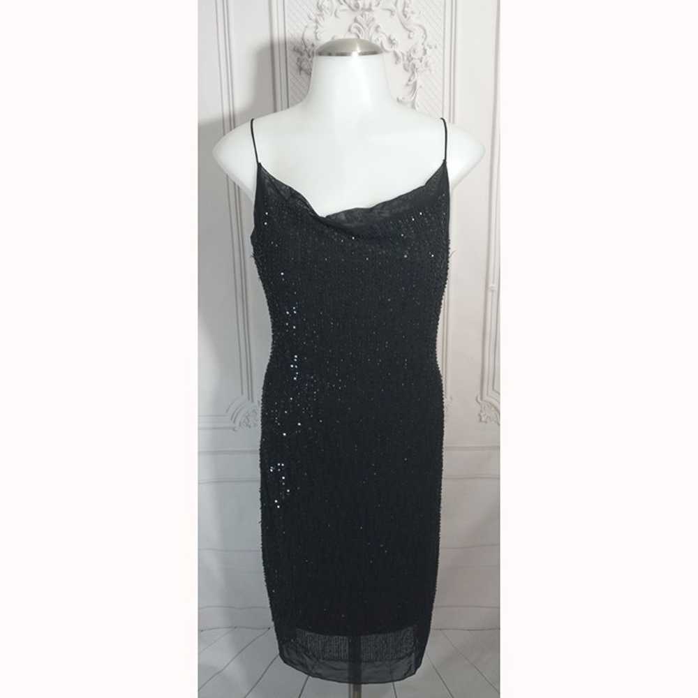 Laundry Black Beaded Sequin Classy Midi Dress Bui… - image 2