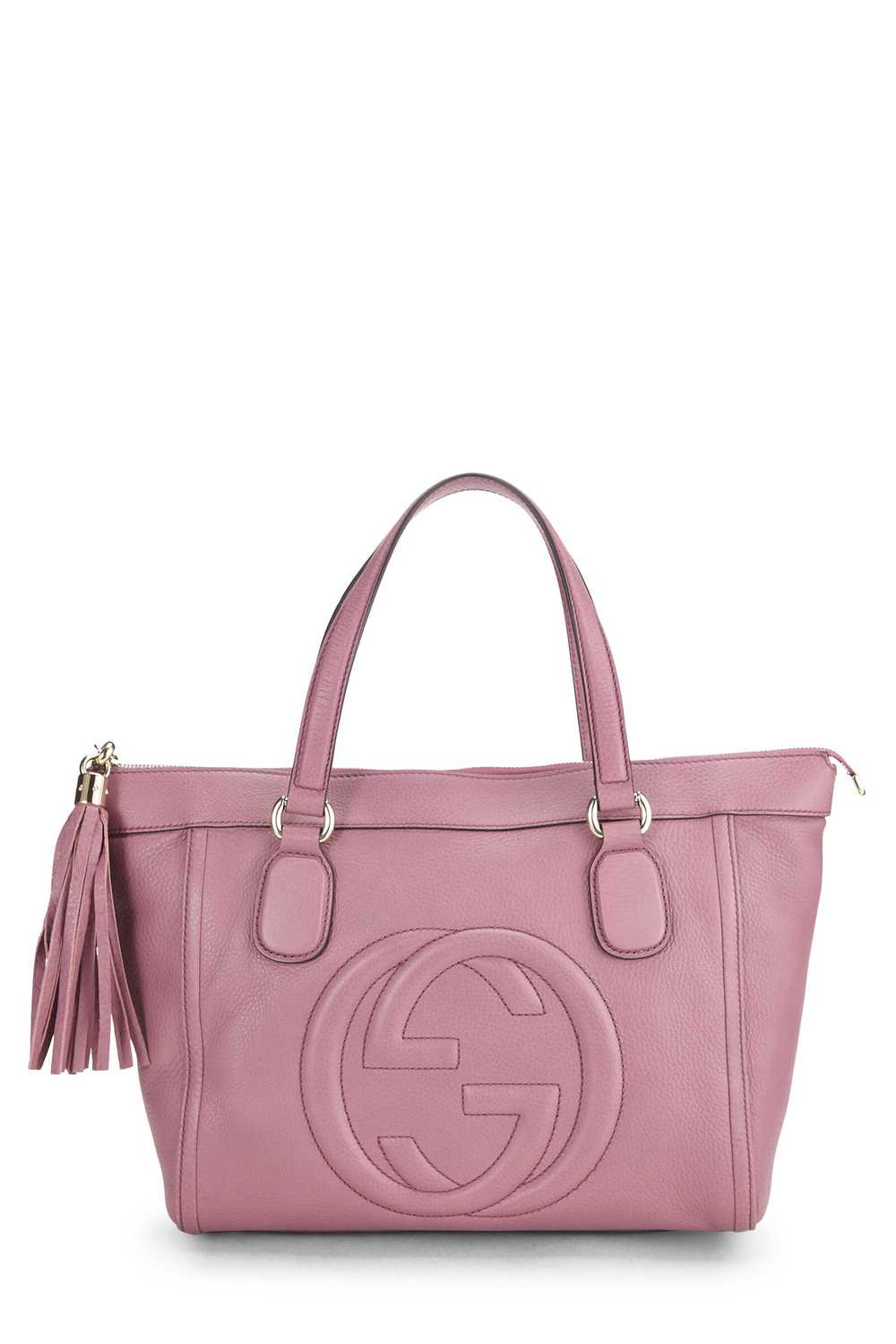 Pink Grained Leather Soho Zip Tote - image 1