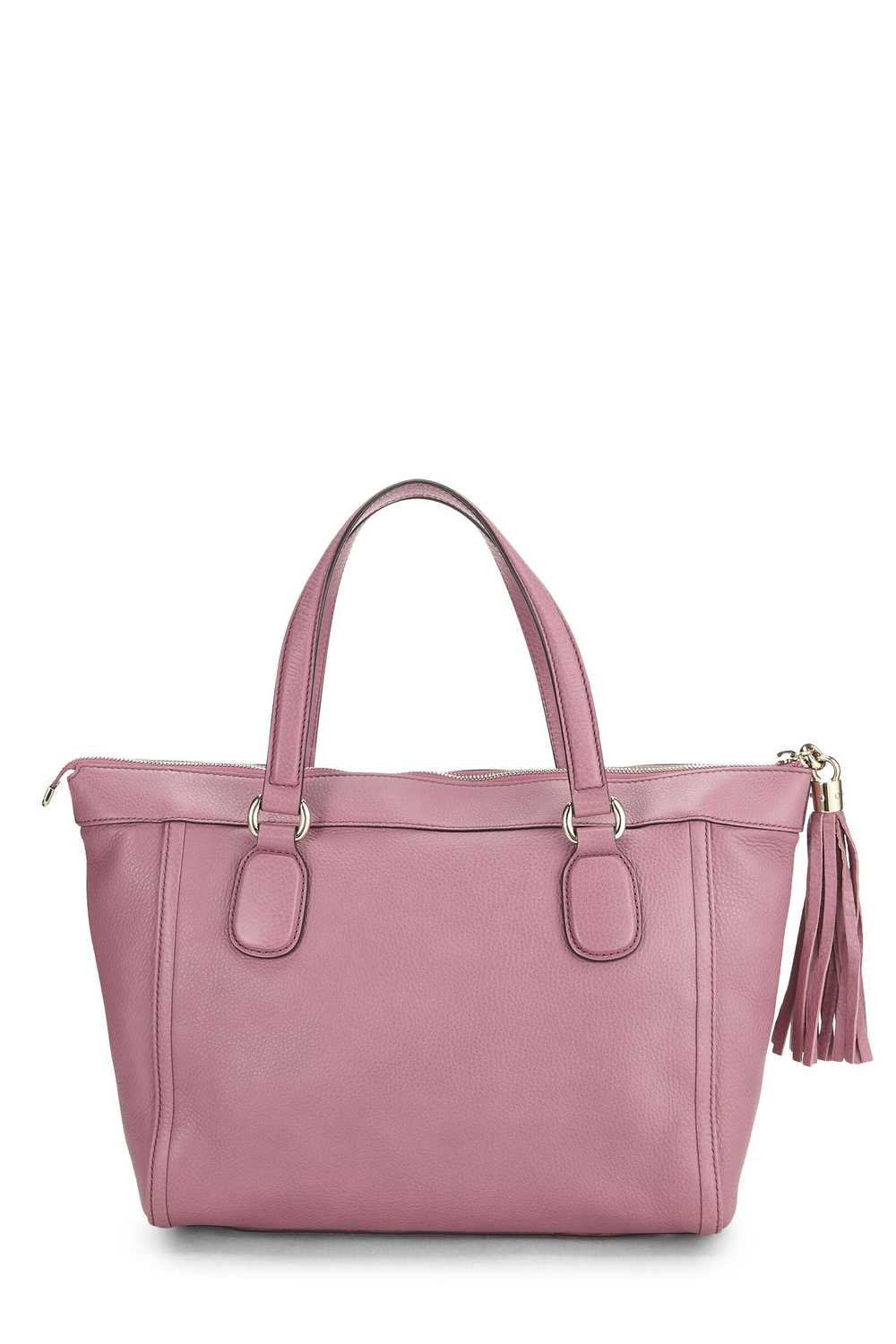 Pink Grained Leather Soho Zip Tote - image 4