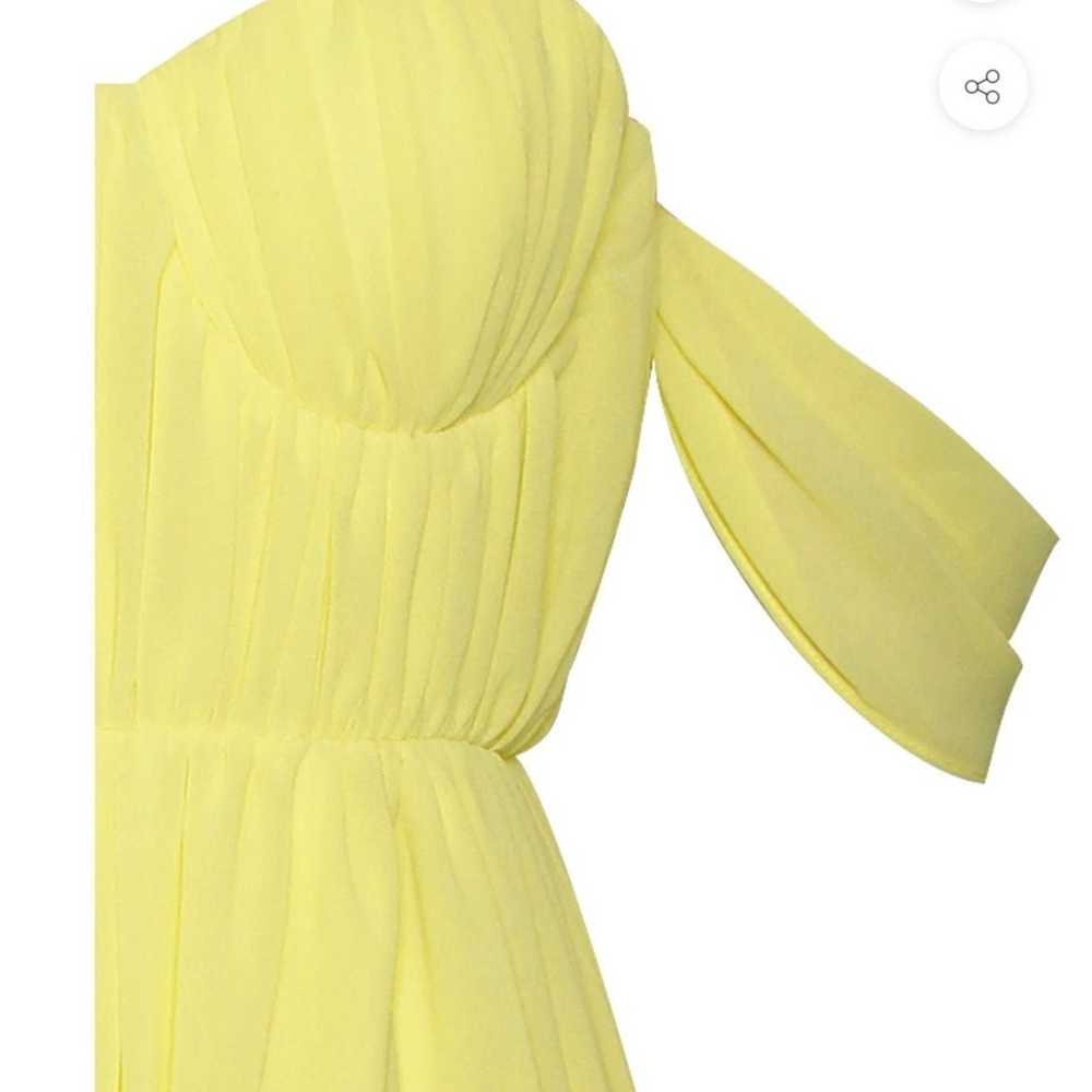 Paradise High Slit Yellow Chiffon Maxi Dress - image 11