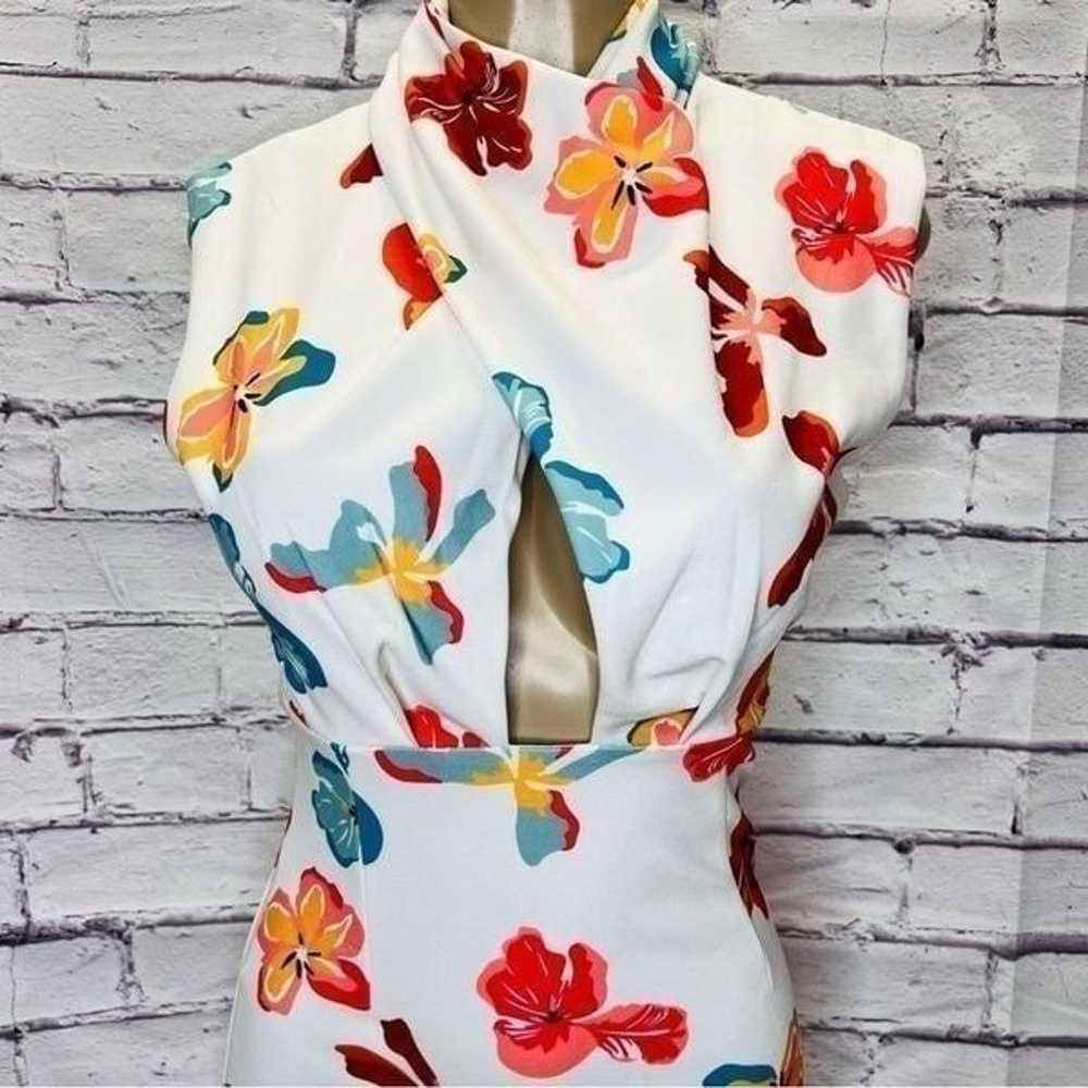 Elouise Floral Draped Cutout Midi Dress - image 3