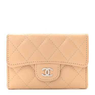 CHANEL Caviar Quilted Flap Card Holder Wallet Lig… - image 1