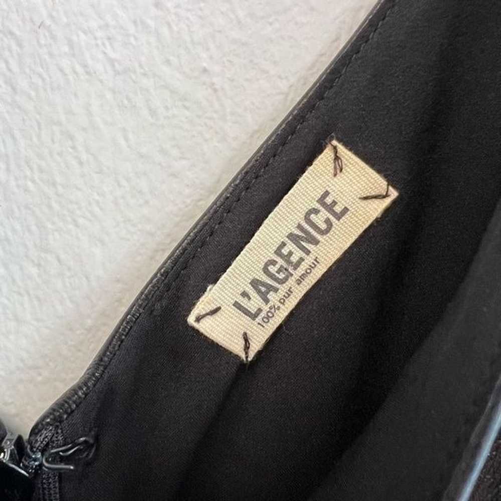 L'Agence Womens 4 Black Slip Dress Lambskin Bodic… - image 9