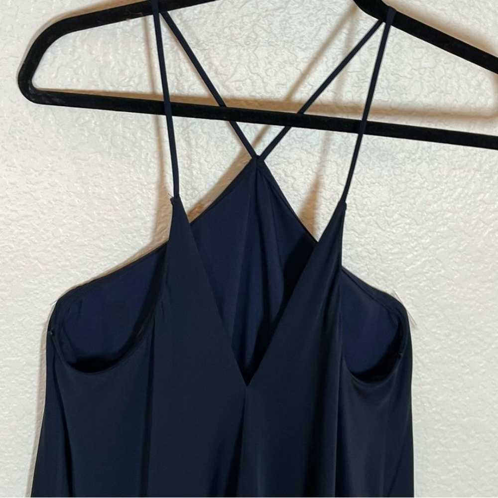 Milly Silk Cascade Back Halter Slip Dress in Navy… - image 10