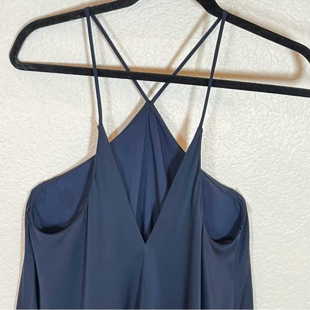 Milly Silk Cascade Back Halter Slip Dress in Navy… - image 11