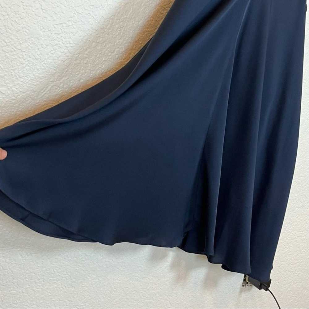 Milly Silk Cascade Back Halter Slip Dress in Navy… - image 12