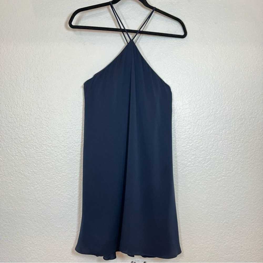 Milly Silk Cascade Back Halter Slip Dress in Navy… - image 7