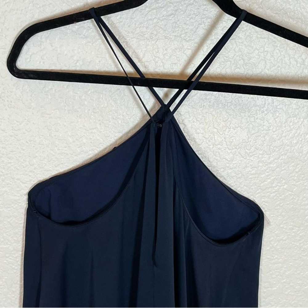 Milly Silk Cascade Back Halter Slip Dress in Navy… - image 9