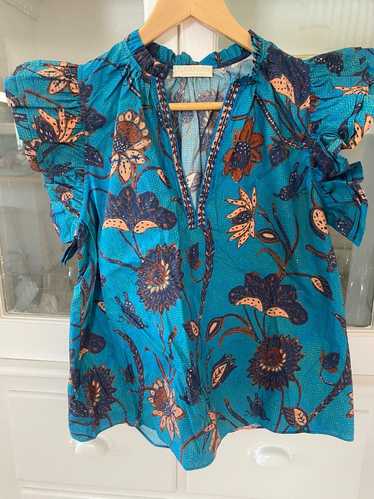 Ulla Johnson Ruffle sleeved blouse in summer nigh… - image 1