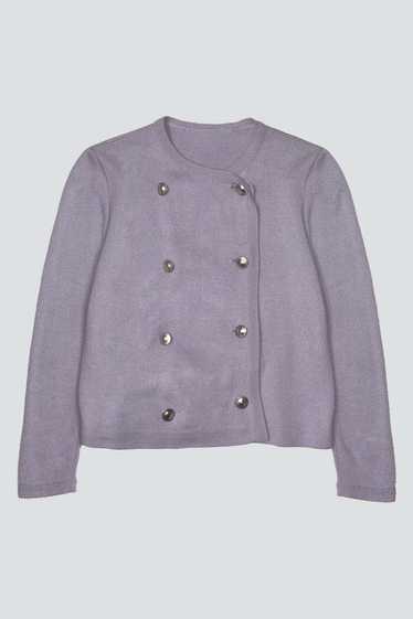 Knit Double Button Cardigan - Lilac