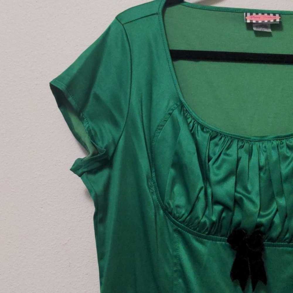 Pinup Couture Green Satin Dress - image 4