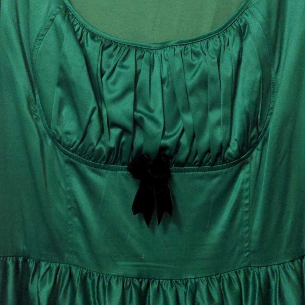 Pinup Couture Green Satin Dress - image 5