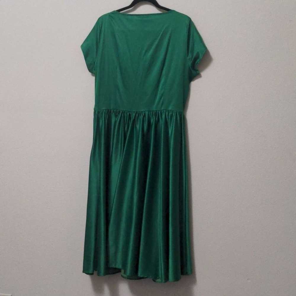Pinup Couture Green Satin Dress - image 7
