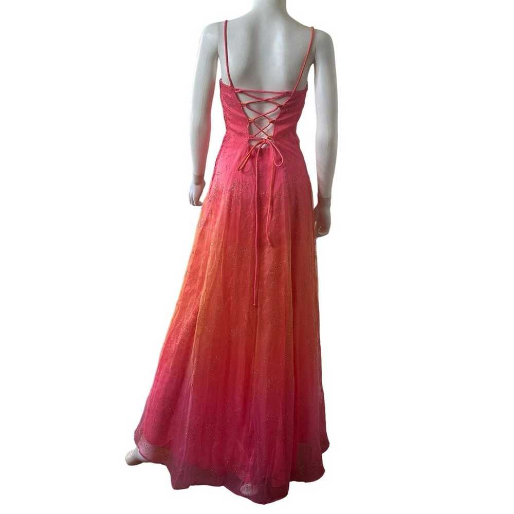 Vintage 90s Jump Corset Laced Pink Coral Prom Par… - image 3