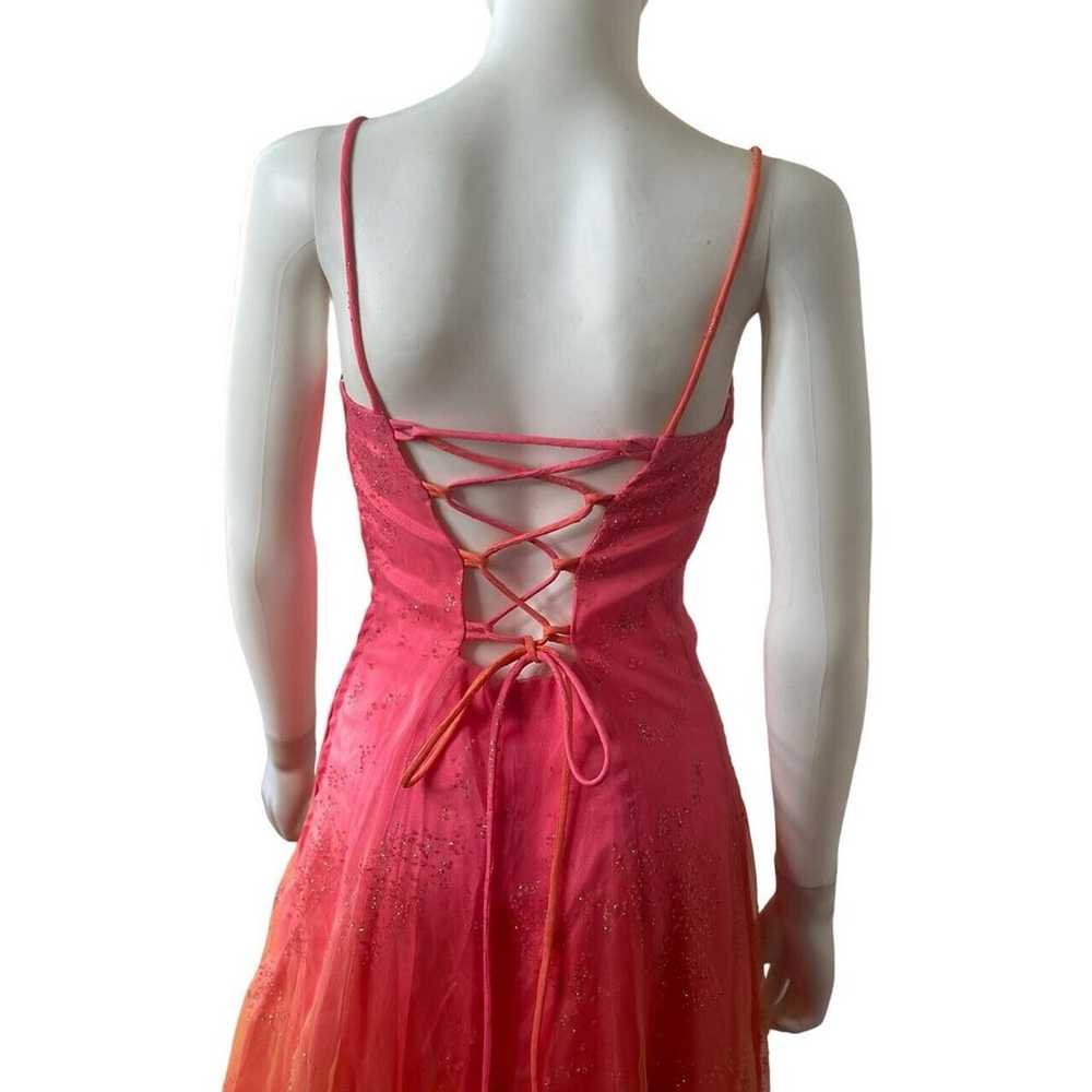 Vintage 90s Jump Corset Laced Pink Coral Prom Par… - image 4