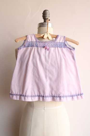 Vintage 1980s Baby Dress, Size 5 Purple Cotton and