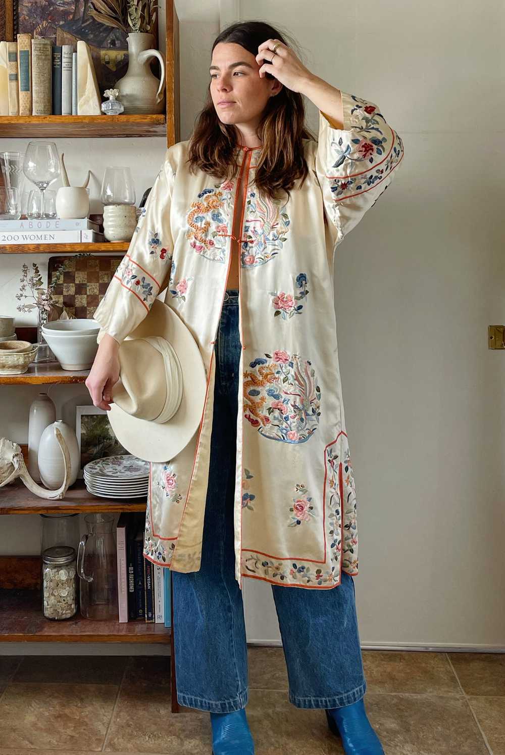 Antique Silk Embroidered Robe - image 4