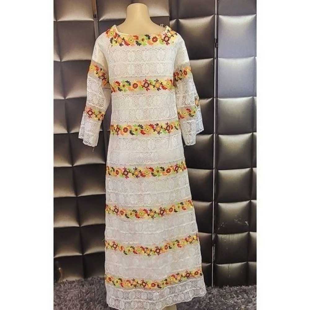Vintage Mexican crocheted maxi dress - image 2