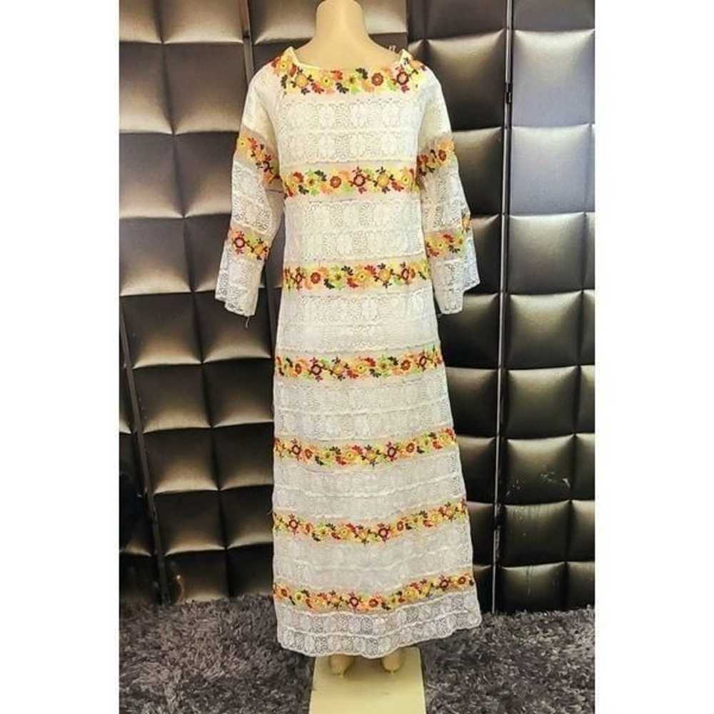 Vintage Mexican crocheted maxi dress - image 5