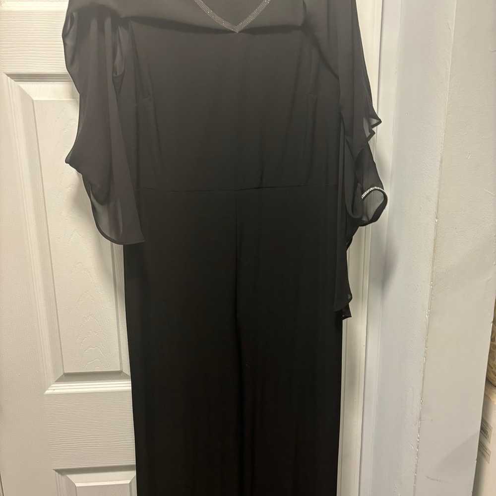 Black dressy jumpsuit with rhinestones - image 2
