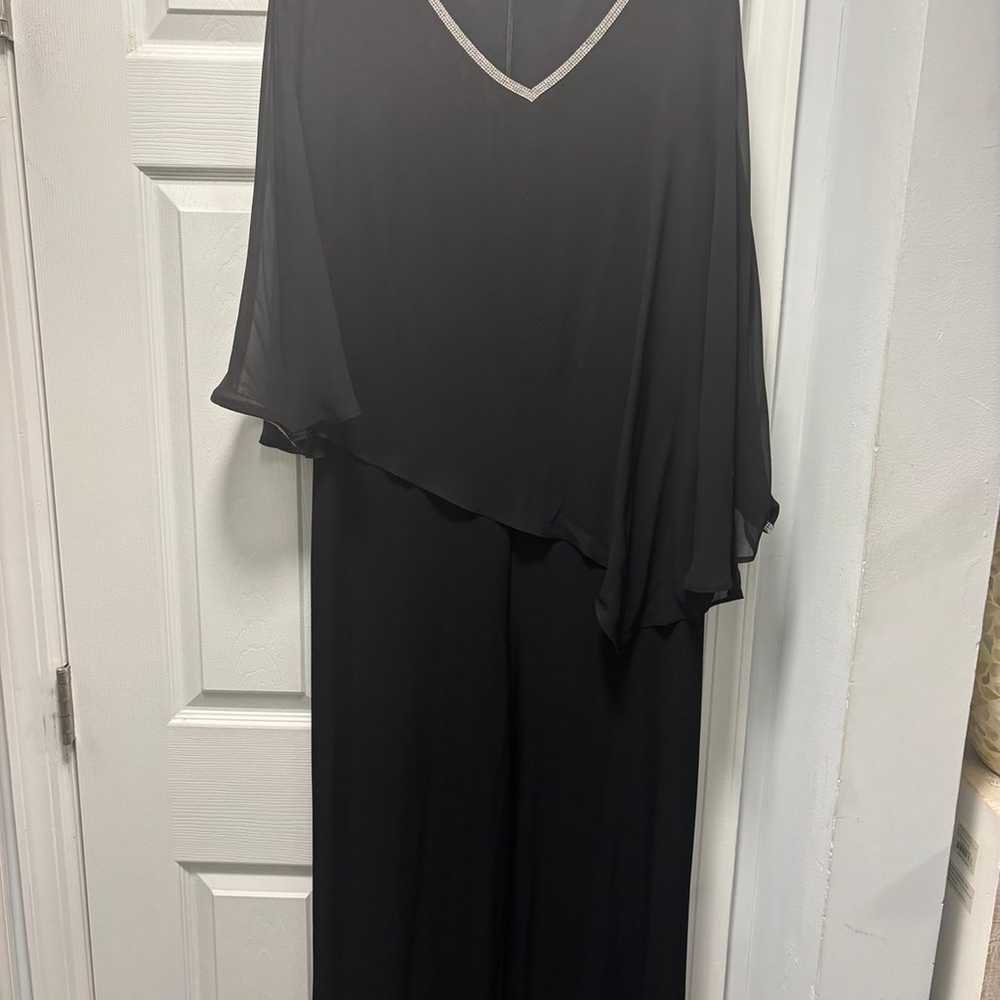 Black dressy jumpsuit with rhinestones - image 3