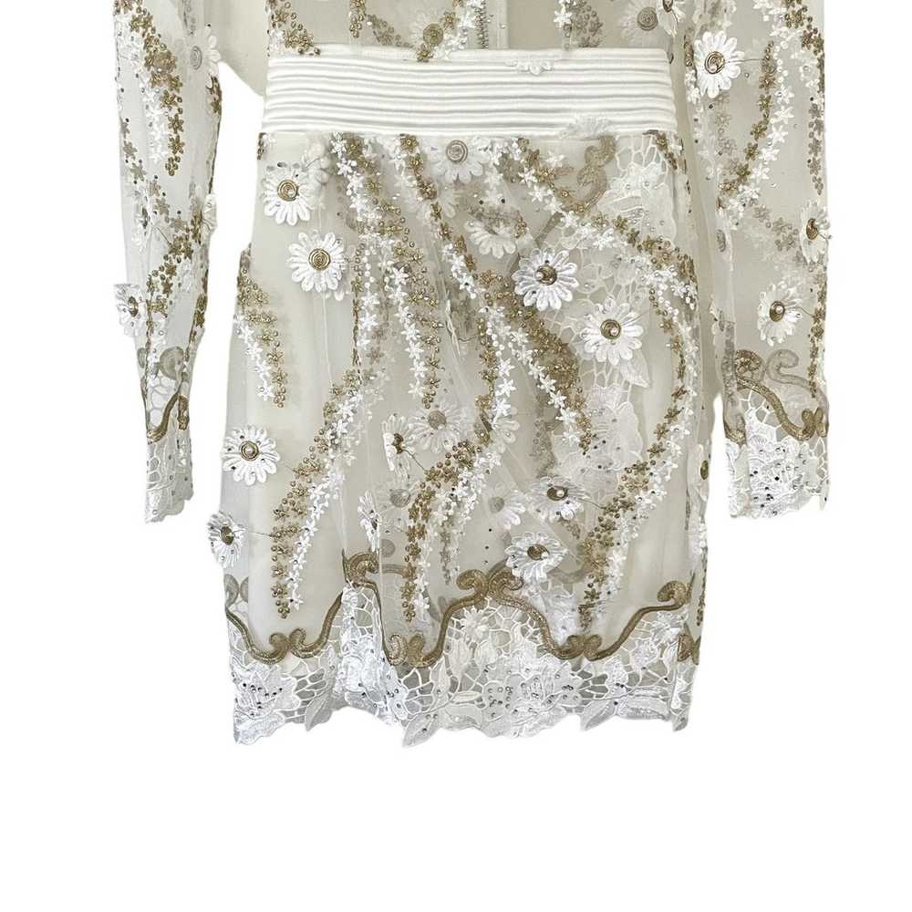 Zhivago Raise Your Hand Mini Dress Embroidered Wh… - image 3