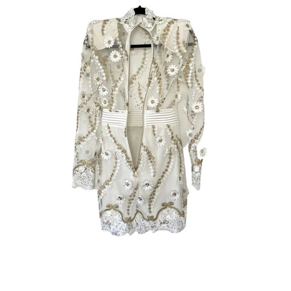 Zhivago Raise Your Hand Mini Dress Embroidered Wh… - image 8