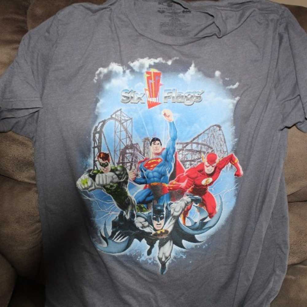 2 Six Flags T-shirts Superman Roller Coaster - image 4