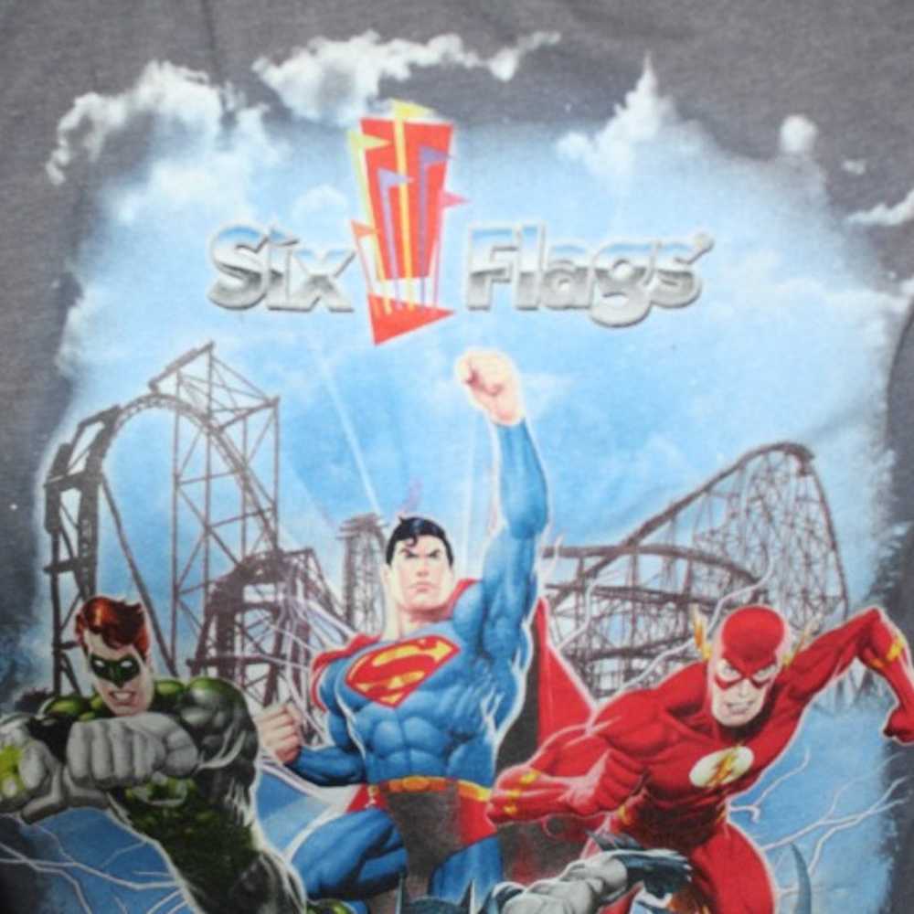 2 Six Flags T-shirts Superman Roller Coaster - image 5