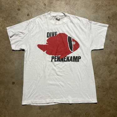 Vintage 80s Dive Pennekamp Red Fish White Shirt