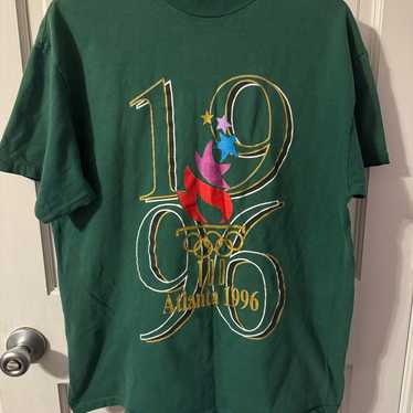 Vintage (Hanes) - Green Atlanta Olympics T-Shirt … - image 1