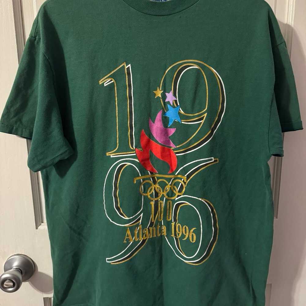 Vintage (Hanes) - Green Atlanta Olympics T-Shirt … - image 2