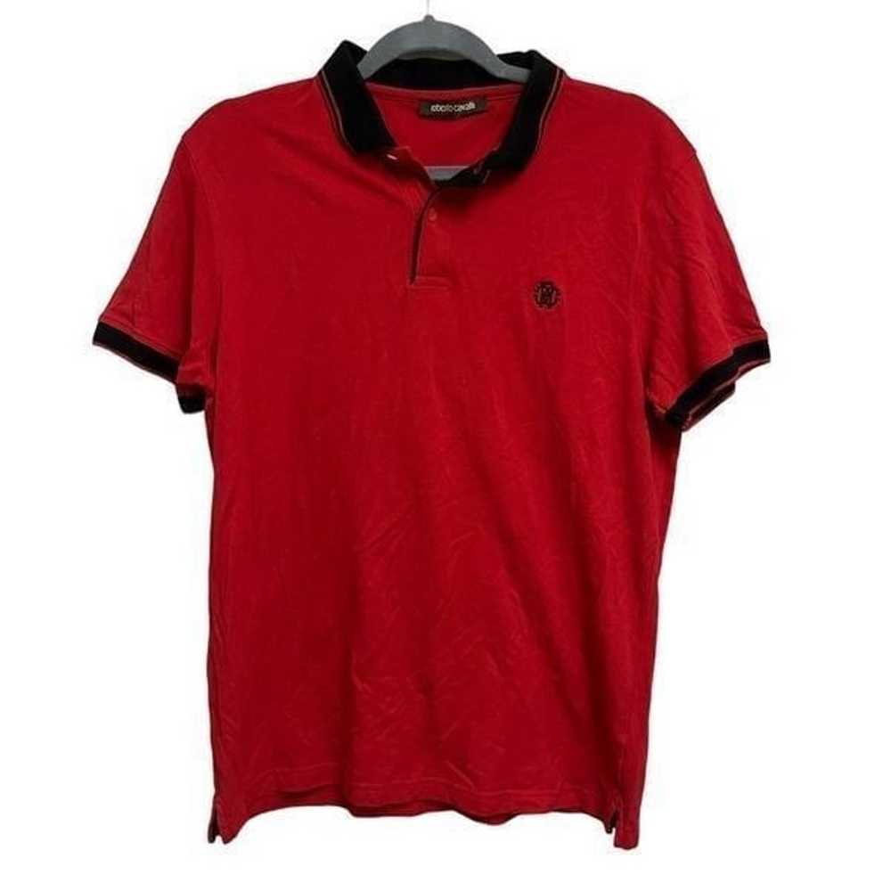 Roberto Cavalli Men’s Red Polo Collar Shirt Size … - image 1