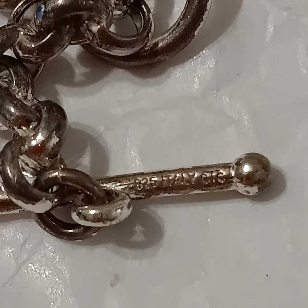 Sterling Silver Rollo Chain Bracelet Murano Glass… - image 5