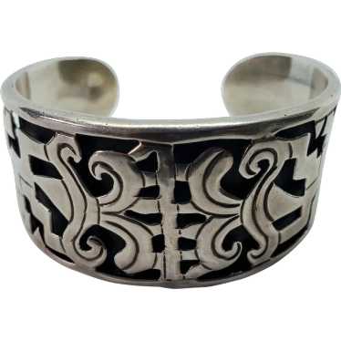 Beto Taxco Sterling Silver Overlay Cuff Bracelet