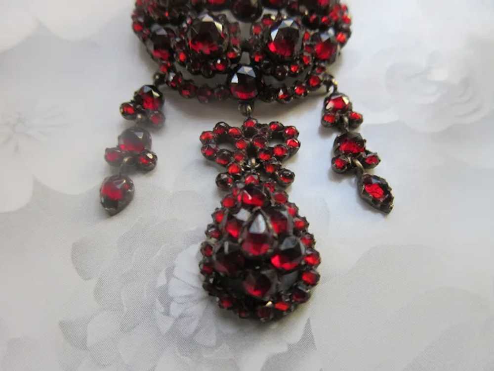 Antique Victorian Tiered Bohemian Garnet Pendant - image 3