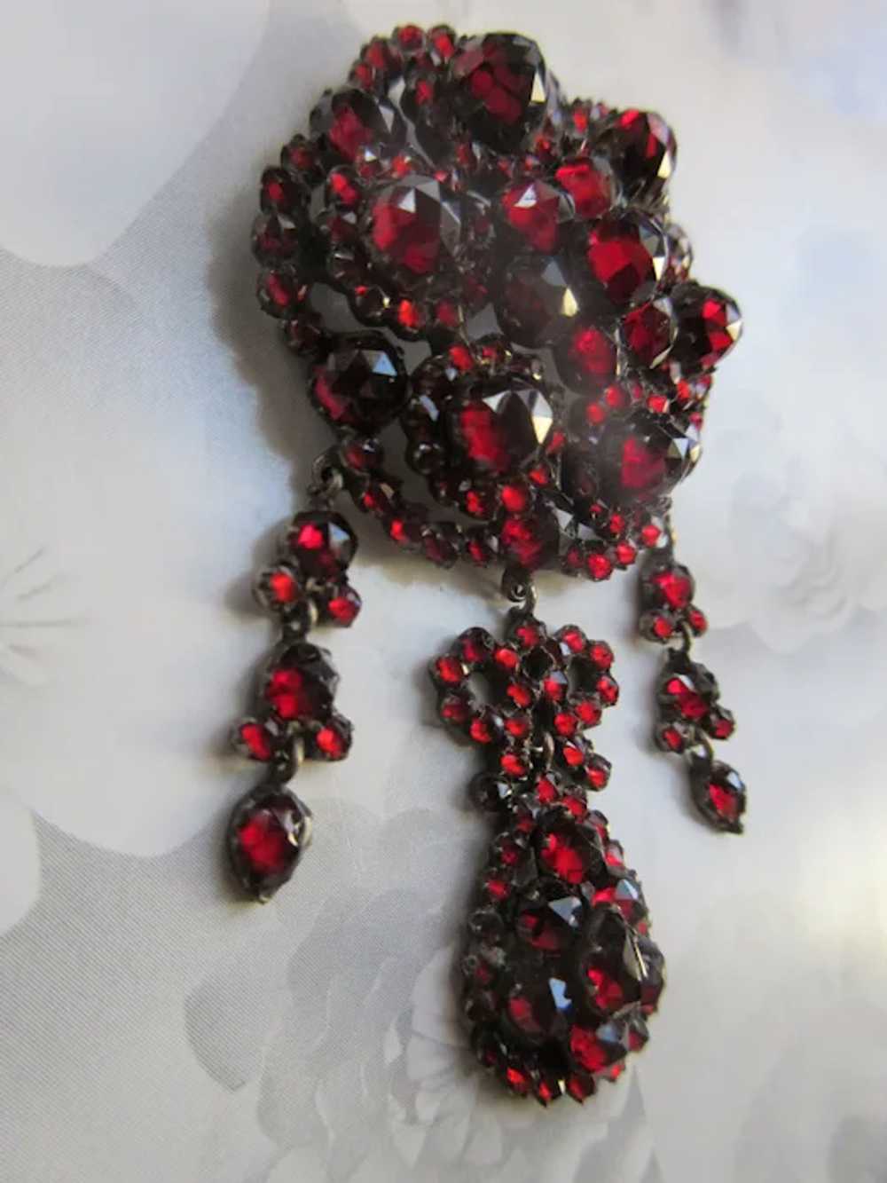 Antique Victorian Tiered Bohemian Garnet Pendant - image 7