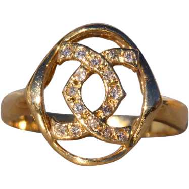 Yellow Gold Horseshoe Cocktail Ring with Natural D