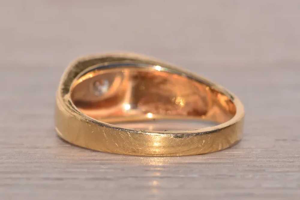 Gentleman's Yellow Gold and Natural Diamond Ring - image 3