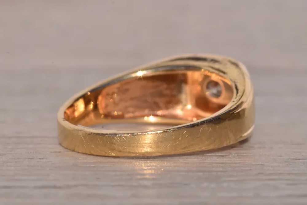 Gentleman's Yellow Gold and Natural Diamond Ring - image 4