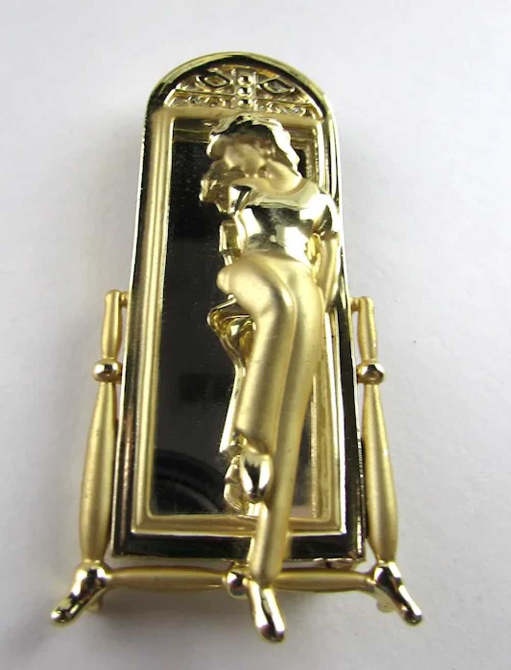 Signed JJ Gold Tone "How do I look" Pin - image 12