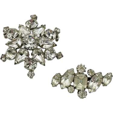 Rhinestone Brooch Lot, Snowflake, Vintage Brooch,… - image 1