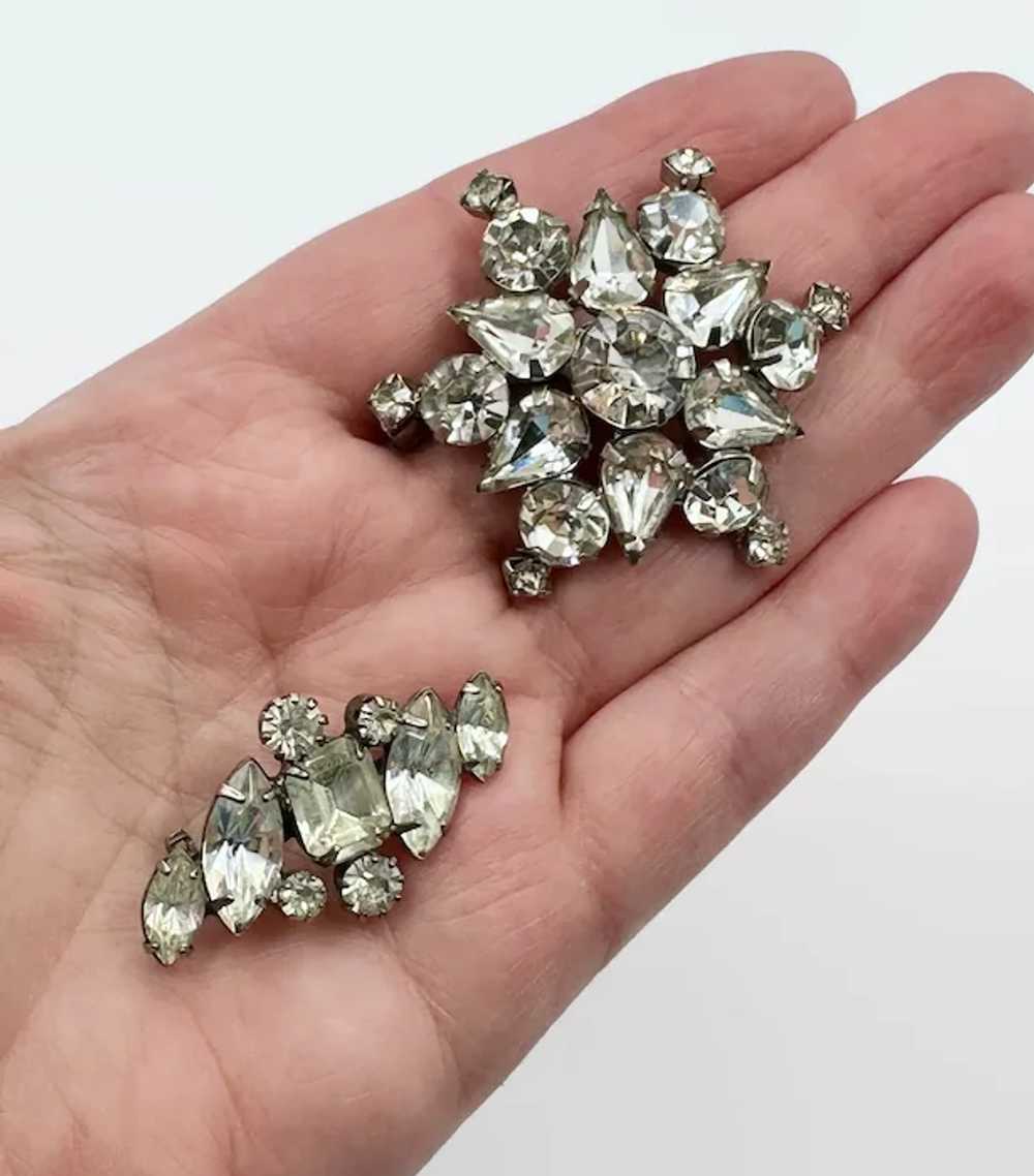 Rhinestone Brooch Lot, Snowflake, Vintage Brooch,… - image 2