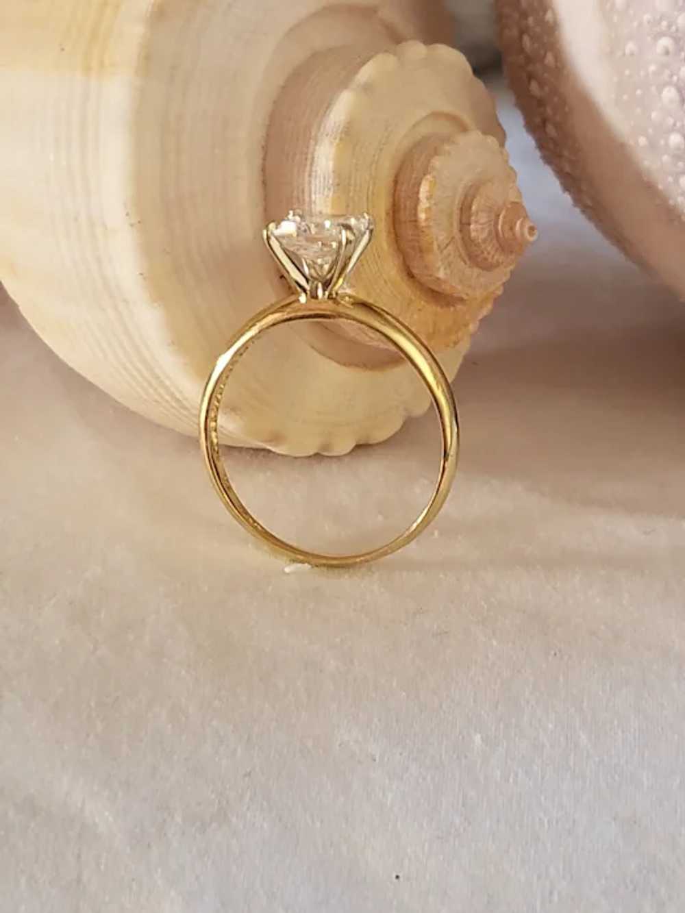 14K Yellow gold Beryl Princess Cut Ring - image 12