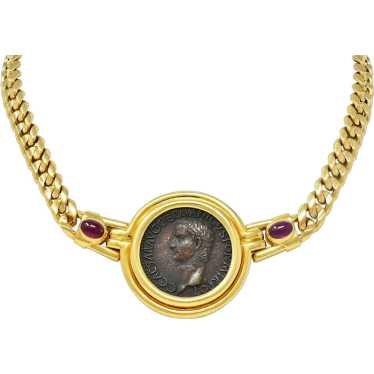 Bulgari Ruby Ancient Coin 18 Karat Gold Monete Ro… - image 1