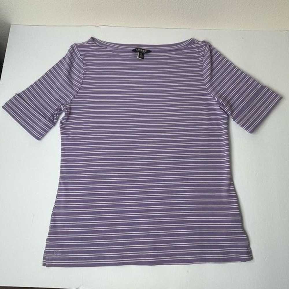 Lauren Ralph Lauren Purple and White Stripe Stret… - image 12