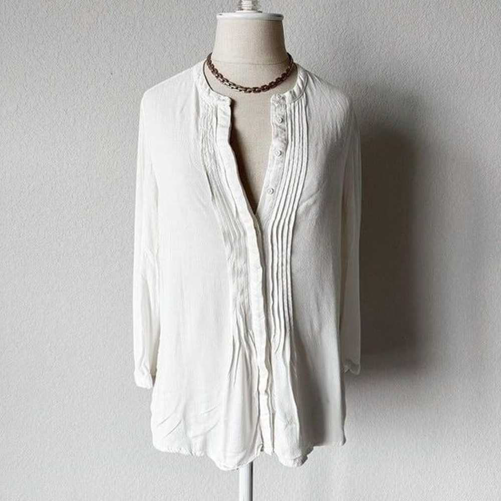Black Swan Off White Pleated Button Down Shirt Bl… - image 4