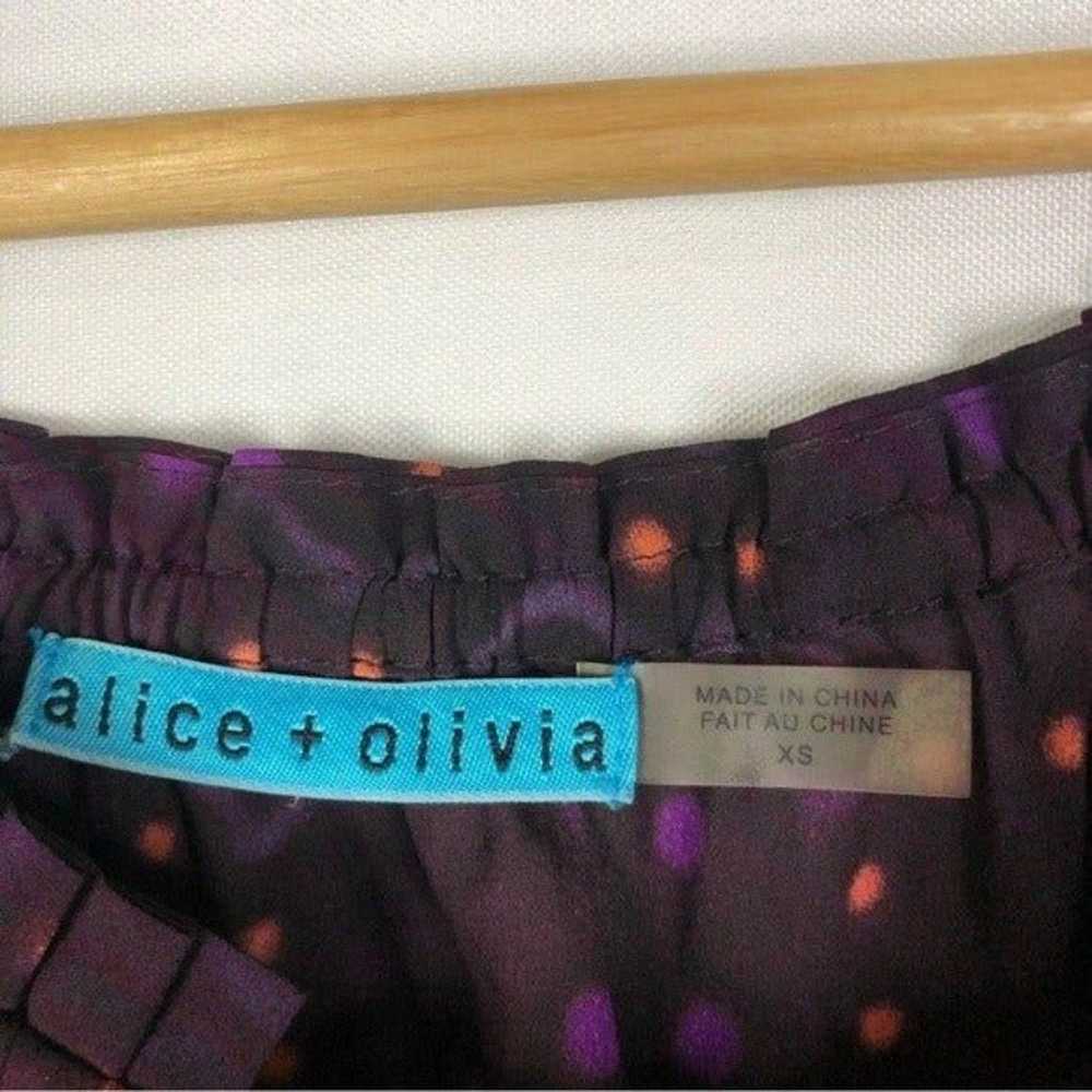 Alice + Olivia Plum Purple Dot Floral Silk Blend … - image 4